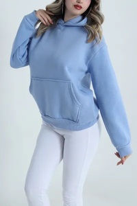 Sweat à capuche tricoté pour femme, automne/hiver, uni, doublé, avec logo personnalisé, coupe oversize, confortable, pour le week-end et les soirées, 100 % coton - Product Image 6