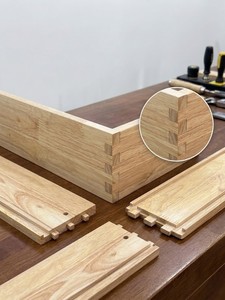 Meuble de rangement d'appoint en bois massif pour salle à manger, avec tiroirs et charnières, résistant à l'eau - Product Image 4