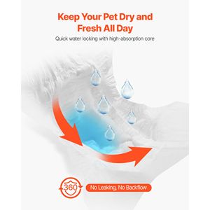 Pannolini Monouso Super Assorbenti per Cani Femmine, Impermeabili a 360 Gradi, con Indicatore di Umidità e Design Stampato - Product Image 3