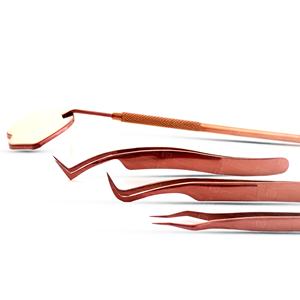 Pinzas para Pestañas de Acero Inoxidable y Espejo para Pestañas, Juego de Herramientas Ergonómicas de Alta Precisión para Extensión de Pestañas para Profesionales - Product Image 5