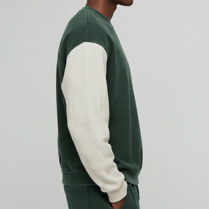 Sweat-shirt unisexe à col rond, coupe classique, vert, manches classiques, en molleton 100% coton, pull décontracté, streetwear, hiver, service OEM - Product Image 3