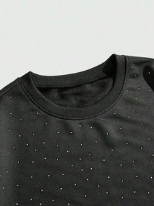 T-shirt pour homme à imprimé pois noirs surdimensionné, manches courtes, col rond, style streetwear, tissu tricoté - Product Image 4