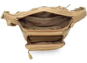 Sac de taille unisexe noir imperméable avec poche zippée et sangle détachable pour les voyages et les activités de plein air, en nylon imperméable - Product Image 5