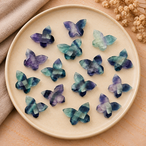 Multi Fluorite <b>Butterfly</b> Shape 14x10mm Faceted Gemstone <b>Beads</b> for Jewelry Making Wholesale Loose Stone <b>Beads</b> Craft Supplies - Product Image 4