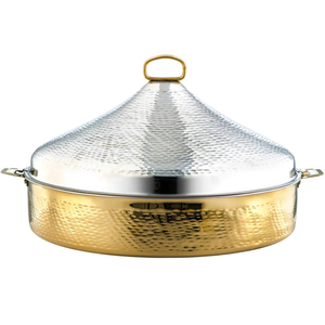 Moderna Cacerola Blanca Decorativa para Calentar Alimentos con Tapa, Olla Creativa de Acero Inoxidable para Servir Buffet, para Uso en el Hogar y Hoteles - Product Image 4