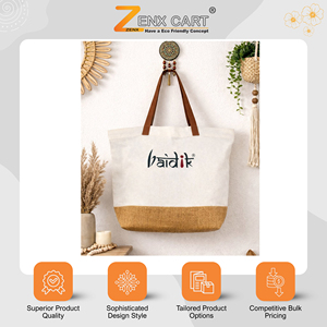 Trusted Dealer Selling India-Origin Custom <b>Large</b> Size Letter Print Hand Length Handle Eco-Friendly Canvas Tote <b>Bag</b> <b>Gift</b> Custom - Product Image 2