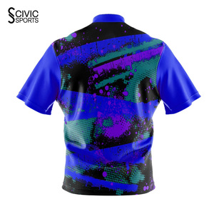Customizable Sports 1/4 Zip T shirts Bowling Shirts Quick Dry Sublimation Billiard <b>Darts</b> Bowling Jersey - Product Image 2