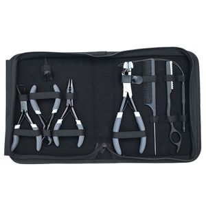 Hair Extension Tools Kit Microbeads Crimping Remover Plier Keratin Bond Cutter <b>Tape</b> In Plier Loop Tool Razor Parting Finger Comb - Product Image 1