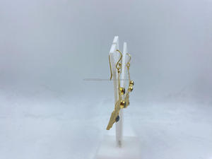 Pendientes elegantes de estilo clásico religioso atemporal para fiesta de boda chapados en oro para mujer con regalo perfecto principal Turquesa - Product Image 2