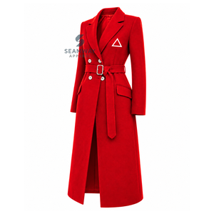 Delta |   Sigma |   Manteau trench long croisé ceinturé pour femme Theta, col à revers cranté, manches longues, coupe ajustée, vêtement d'extérieur formel - Product Image 2
