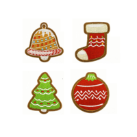 Appliques brodées thermocollantes en toile avec motifs de Noël pour sacs, chapeaux et vêtements