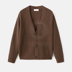 Suéter Cárdigan de Hombre de Alta Calidad, 100% Algodón, Transpirable, Cálido para Invierno, Alta Densidad - Product Image 4