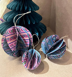 Boules de papier nid d'abeille imprimées colorées pour décorations de mariage 6CM/8CM/10CM - Product Image 3