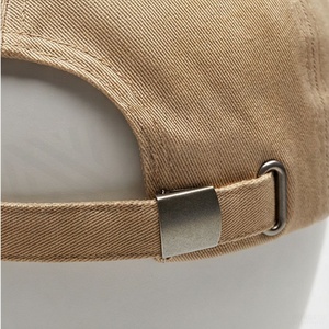 Casquette de baseball beige à 6 panneaux, visière réglable, unisexe, en sergé de coton, chapeau décontracté, couleur unie, taille adulte - Product Image 6