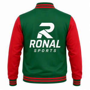 เสื้อแจ็คเก็ตวาร์ซิตี้สีเขียวแดงสำหรับผู้ชาย RONAL SPORTS แบบลำลอง ปกคอปกติ ติดกระดุมด้านหน้า ทรงพอดีตัว เหมาะสำหรับใส่ในฤดูใบไม้ร่วงและฤดูใบไม้ผลิ - Product Image 2