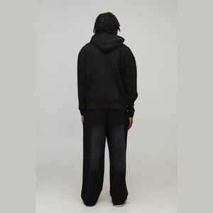 Sudadera con capucha personalizada de algodón grueso con estampado gráfico en relieve, estilo gótico urbano, venta al por mayor, alta calidad - Product Image 2