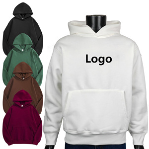 Custom Logo Hooded Pullover <b>Sweatshirt</b> 100% Cotton French Terry Men's Casual Autumn Wear Regular Fit Front Print Solid Color - Product Image 1