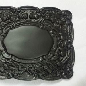 Impresionante hebilla de cinturón escocesa para kilt de piper para hombre, con cresta de cardo, color negro azabache, hecha a mano, de Global Fashion - Product Image 4