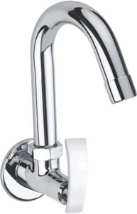 ก๊อกน้ำติดผนังแบบโครเมียมทองเหลืองทันสมัย เงางาม สำหรับอ่างล้างหน้าในห้องน้ำ ใช้กับเครื่องซักผ้าและห้องซักรีด - Product Image 3