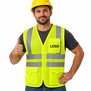 Chaleco de Trabajo de Malla Refinada para Hombre, Reflectante, Multibolsillos, Transpirable, con Logotipo Personalizado, Fabricación OEM - Product Image 1