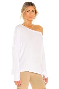 <b>Long</b> <b>Sleeve</b> <b>Off</b> <b>Shoulder</b> Pullover Sweatshirt Women French Terry Oversized Shirt <b>Off</b> <b>The</b> <b>Shoulder</b> Boatneck Fleece <b>Top</b> Ladies - Product Image 5