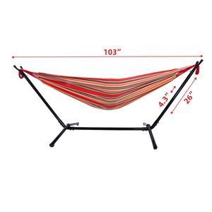 Modern Outdoor Polyester <b>Hammock</b> Set Red Portable with Stand Adjustable Steel Features for Farmhouse Park Other Outdoor Spaces - Product Image 6