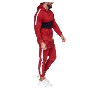 Winter Outdoor Customized Logo <b>Polyester</b>/Cotton Men's Hoodie Tracksuit Black Red Formal Breathable Fleece Sweatshirt <b>Joggers</b> - Product Image 4