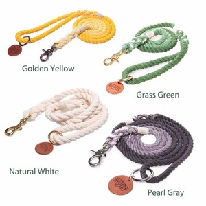 เชือกฝ้ายทำมือลายดอกไม้หรูหราประดับขนนก สายจูงสุนัข ขายส่งจากโรงงาน - Product Image 2