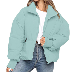 Vêtements d'automne et d'hiver pour femmes, manteaux courts matelassés en duvet, vestes courtes bouffantes pour femmes - Product Image 1