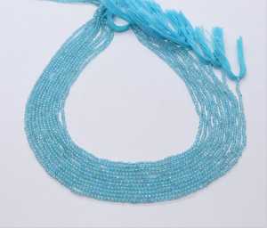 Perles rondes facettées en aquamarine AAA 2 MM, pierres précieuses naturelles en aquamarine bleue, perles rondes facettées en aquamarine de forme ronde - Product Image 1