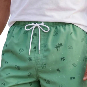 <b>Mens</b> Breathable Printed Beach <b>Shorts</b> Quick Dry <b>Swim</b> Trunks Elastic Waist Drawstring Front Casual Summer <b>Shorts</b> Side/Back Pockets - Product Image 3