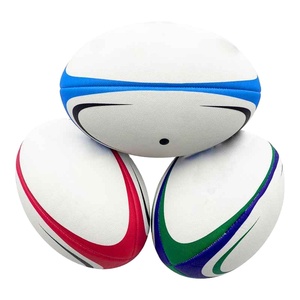 Balón de Rugby Profesional de Cuero con Serigrafía de Logotipo Personalizado al por Mayor, Tamaño 9, Resistente al Agua - Product Image 1