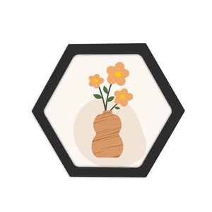 Cadre photo hexagonal en bambou en gros |   Cadre photo géométrique en bois fait main - Product Image 1