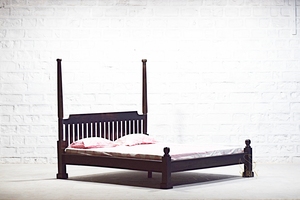 SUREN SPACE Solid Wood Traditional Hotel <b>Bed</b> <b>Platform</b> Design Modern Contemporary Farmhouse Style Durable Furniture Rajasthan - Product Image 4