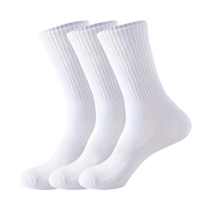 Chaussettes en coton confortables personnalisées, couleur blanche, antibactériennes, décontractées, style course à pied, basketball, pour hommes - Product Image 1