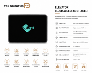 Sistema de Control de Acceso RFID para Ascensores de Hotel, Controlador de Elevador de 16 Pisos con Tarjeta de Huésped FDHL-EC02-16F Fox Domotics - Product Image 4