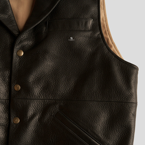 Men's <b>Leather</b> Vest Adults Wholesale OEM ODM Custom <b>Sleeveless</b> <b>Jacket</b> Biker Motorcycle Casual Vintage Outerwear 2026 - Product Image 4