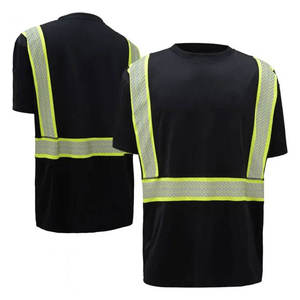 Customized High Visibility Safety Men's T-Shirts Short <b>Sleeve</b> Reflective Tape Anti-Wrinkle Breathable High Quality Custom Brand - Product Image 5