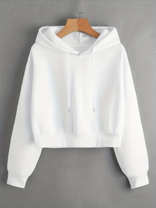 High Street Low Price Trendy Outfit Women <b>Crop</b> <b>Top</b> <b>Hoodie</b> OEM/ODM Service New Design Casual Wear Knitted Breathable Autumn Wear - Product Image 1