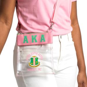 <b>Clear</b> AKA Crossbody <b>Bag</b> With Pink Green Trim Transparent Shoulder <b>Bag</b> Fashion Accessory For Women Daily Travel Use - Product Image 3