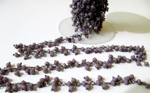 Chaîne de perles facettées en calcédoine lavande, enroulée sur fil, pour la fabrication de bijoux, prix de gros - Product Image 2