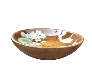 Cuenco impreso de madera natural, cuenco para servir frutas secas y ensaladas, cuenco para servir de madera pintado a mano para el hogar, Hotel y restaurante - Product Image 5