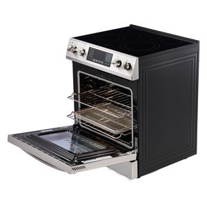 Compact 30 Electric <b>Range</b> Oven with 4.8 Cu. Ft. Capacity Stainless Steel Freestanding Kitchen Stove 5 Burners and Timer - Product Image 1
