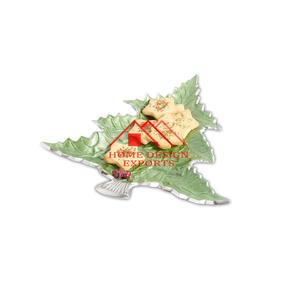 Bandeja para servir alimentos de metal de aluminio fundido con forma de árbol de Navidad en acabado único seguro para alimentos - Product Image 6