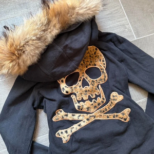 New Fashion <b>Skull</b> Embroidery Plus Velvet Padded Casual Joker Vintage Popular Hip Hop Couples Fur Collar Coat <b>Tops</b> - Product Image 5