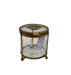 กล่องใส่เครื่องประดับโลหะทองเหลืองวินเทจสุดหรูพร้อมตู้โชว์กระจก - Product Image 1