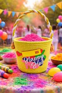 Bolso de mano de yute al por mayor, cesta de cuerda de algodón colorida, ecológico, festivo Holi, para vacaciones, con asa, para niñas - Product Image 3