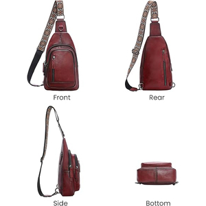 Sac bandoulière en cuir imperméable convertible avec chaîne détachable, sac à main polyvalent pour le camping et le tir, jour et nuit - Product Image 2