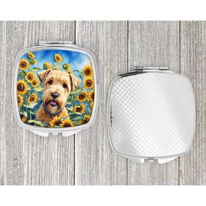 Wheaten Terrier girasoles compacto plegable espejo de maquillaje de mano portátil de viaje regalo decorativo para mujeres y niñas - Product Image 4