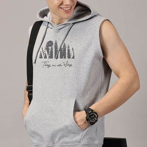 Athletic Training <b>Workout</b> <b>Hoodies</b> Gym Fitness Pullover Winter Wear Sleeveless Fleece Quick Dry Breathable Hoodie - Product Image 5